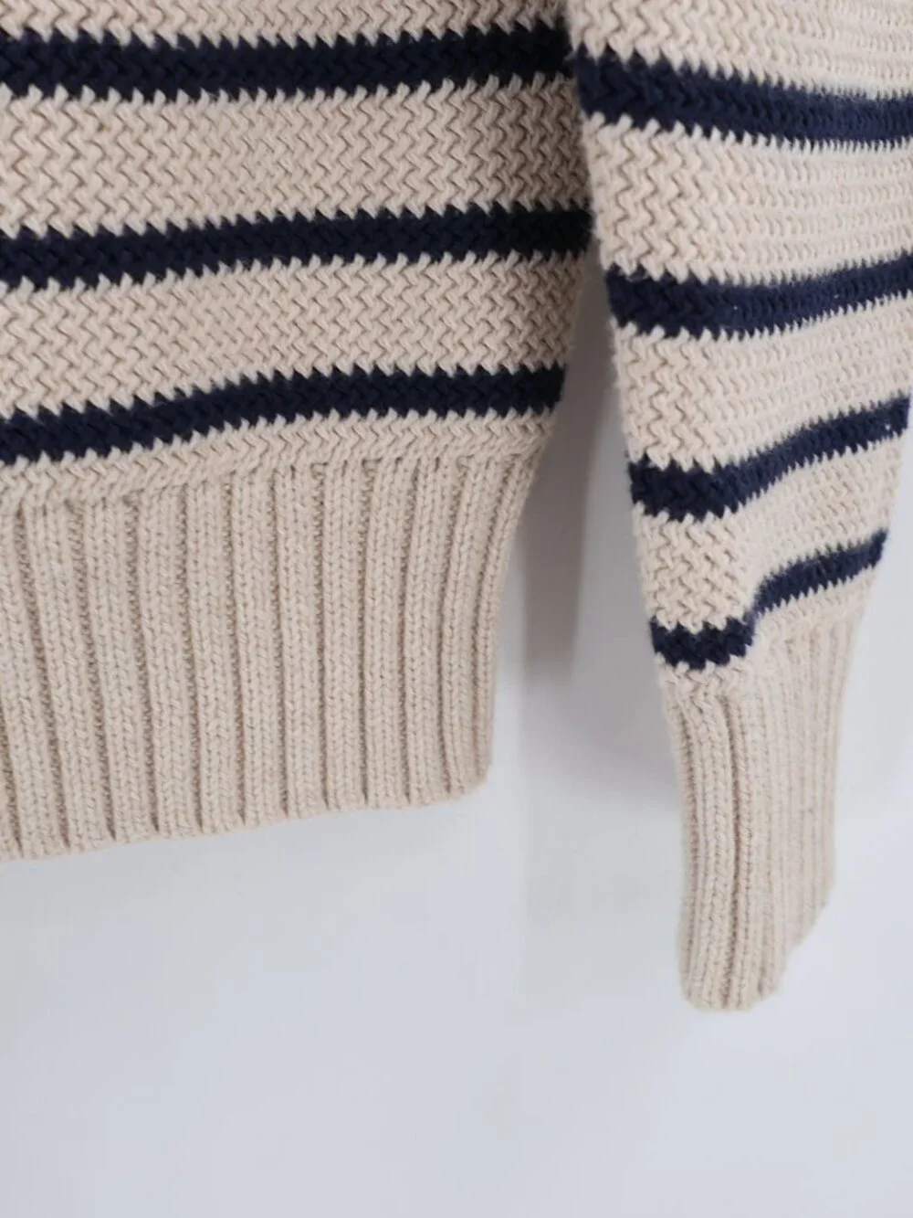 NWT J Crew Sweater Polo Mens XS Cotton Racking Stitch Striped Long Sleeve preppy